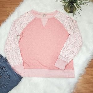 Philosophy pink lace long sleep top sweatshirt